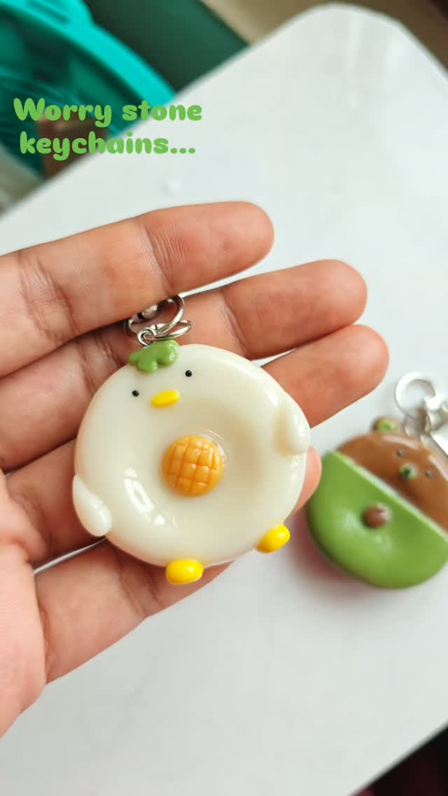 Lucky Clover Worry Stone Keychain